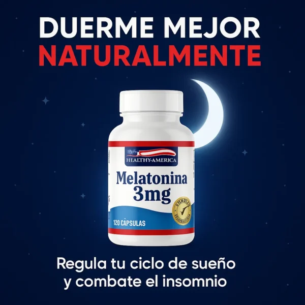 Melatonina 3 mg Healthy America – 120 tabletas/cápsulas blandas (HA)