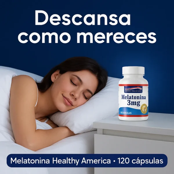 Melatonina 3 mg Healthy America – 120 tabletas/cápsulas blandas (HA)